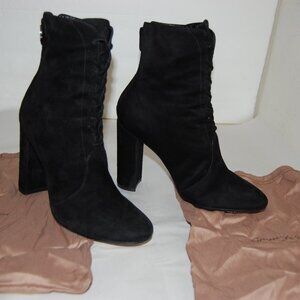 39/US 9❤️ GIANVITO ROSSI Suede Leather High Heels Biker ANKLE BOOTS ITALY
